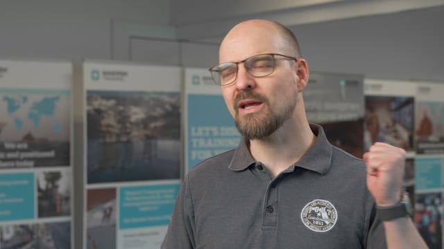 Still fra Maersk Trainings testimonialfilm