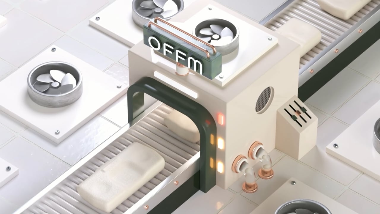 오프엠 경추베개 미디어아트 영상 — OFFM 제작 사례