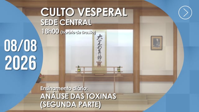 Capa do vídeo do “Culto Vesperal | Sede Central - 08/08/2026”.