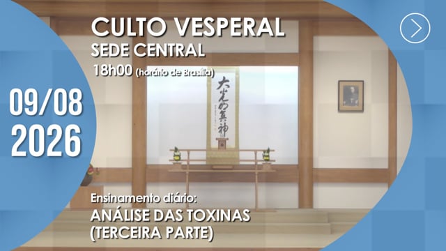 Capa do vídeo do “Culto Vesperal | Sede Central - 09/08/2026”.