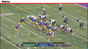 Goal line extended on airborne player nearing the sideline and pylon
