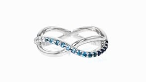 .28 ct. t.w. Multi-Gemstone Crisscross Ring with Lab-Grown Diamonds in Sterling Silver