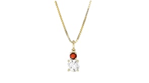Birthstone and Lab-Grown Diamond Pendant Necklace in 10kt Yellow Gold