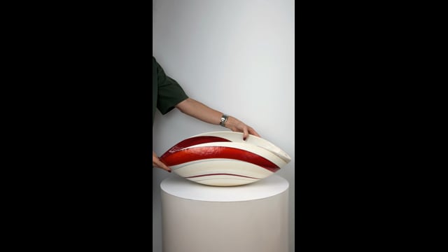 Centro de Mesa de Murano Vermelho Espiral Yalos