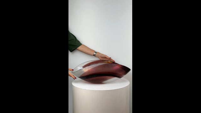 Centro de Mesa de Murano Transparente Espiral Roxa Yalos