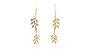 Italian 10kt Yellow Gold Leaf Drop Earrings