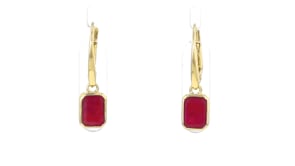 2.40 ct. t.w. Ruby Drop Earrings in 18kt Gold Over Sterling