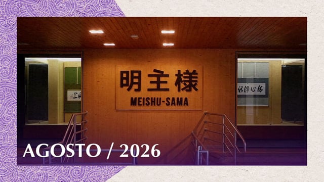 Capa do vídeo do “Caligrafias da Exposição “Meishu-Sama – Vida e Obra” | SSG - Agosto/2026”.
