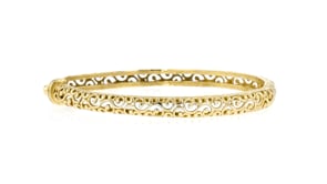14kt Yellow Gold-Plated Scrollwork Bangle Bracelet