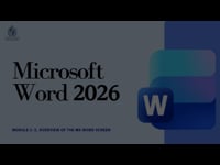 Overview of the MS Word Screen