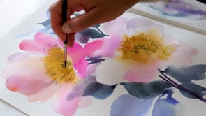 Ink & Wash - Guided Paint-Along Peonies