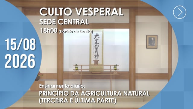Capa do vídeo do “Culto Vesperal | Sede Central - 15/08/2026”.
