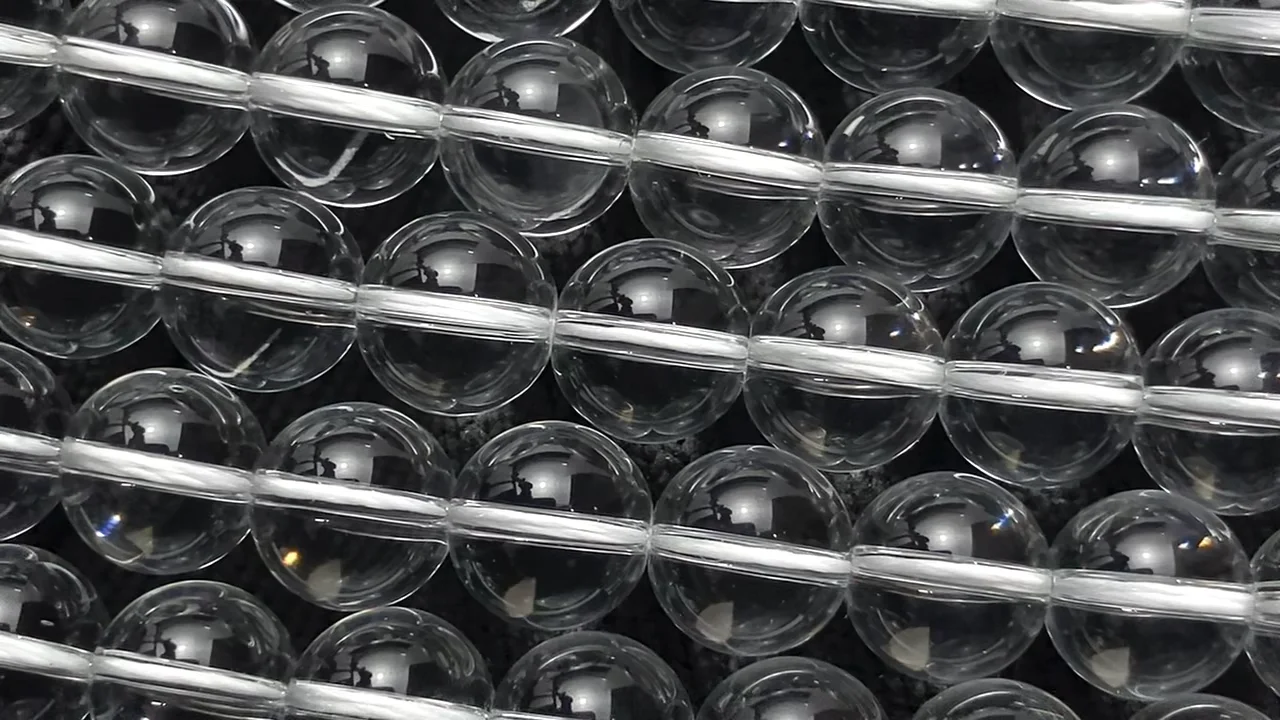 クリスタル(溶錬水晶) ラウンド8mm 1連｜天然石ビーズの卸問屋・通販