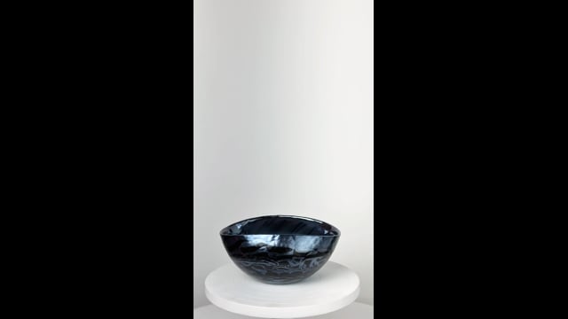 Bowl de Murano Preto e Prateado Yalos