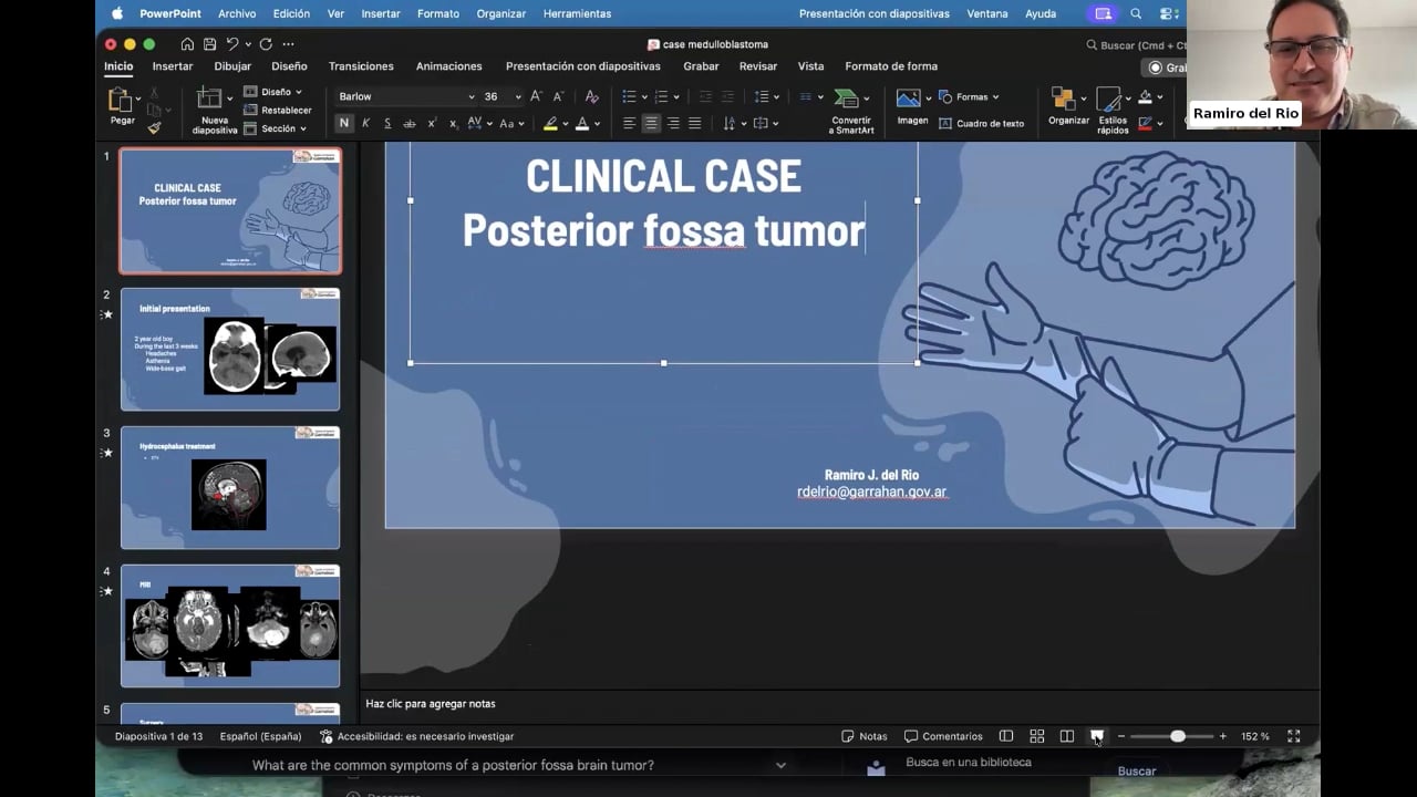 ISPN Webinar 8/26 – Neuro Oncology – Clinical Case- Posterior Fossa Tumor