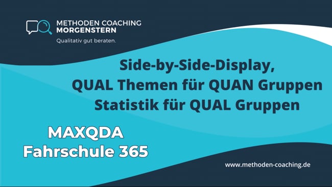 Side-by-side-Displays, QUAL Themen für QUAN Gruppen, Statistik für QUAL Gruppen | Joint Displays