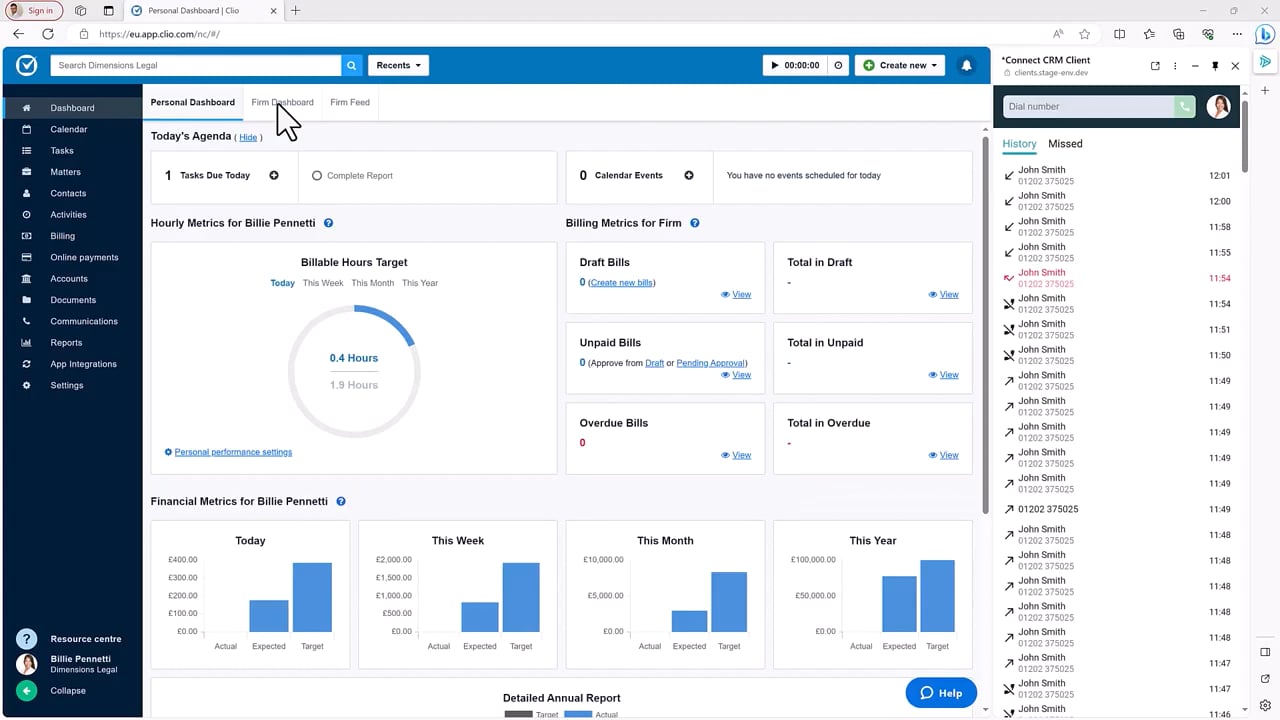 Connect CRM Client for Clio