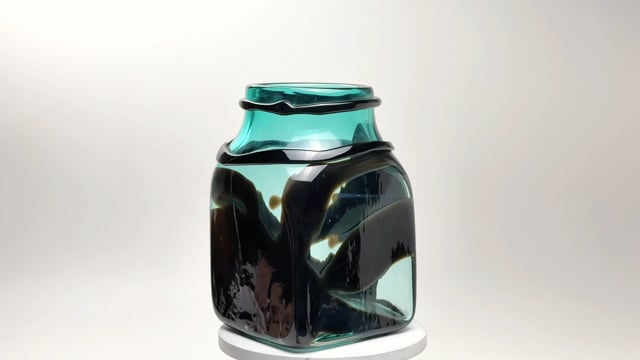 Vaso Labirinto Verde e Preto