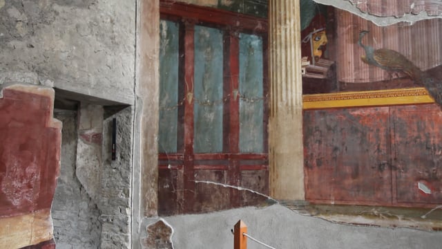 Italy, Oplontis (Poppaea) Roman Villa - Oecus (Peacock Hall) Second style