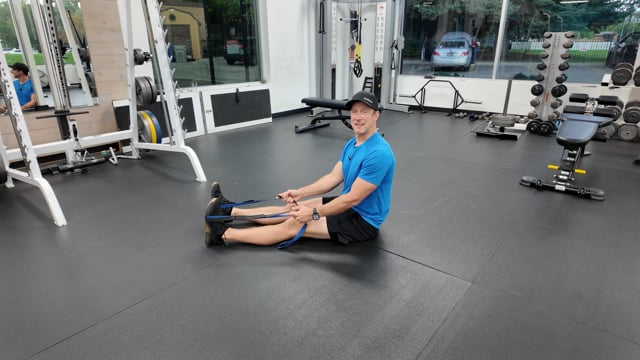 Calf stretch with ankle rotations