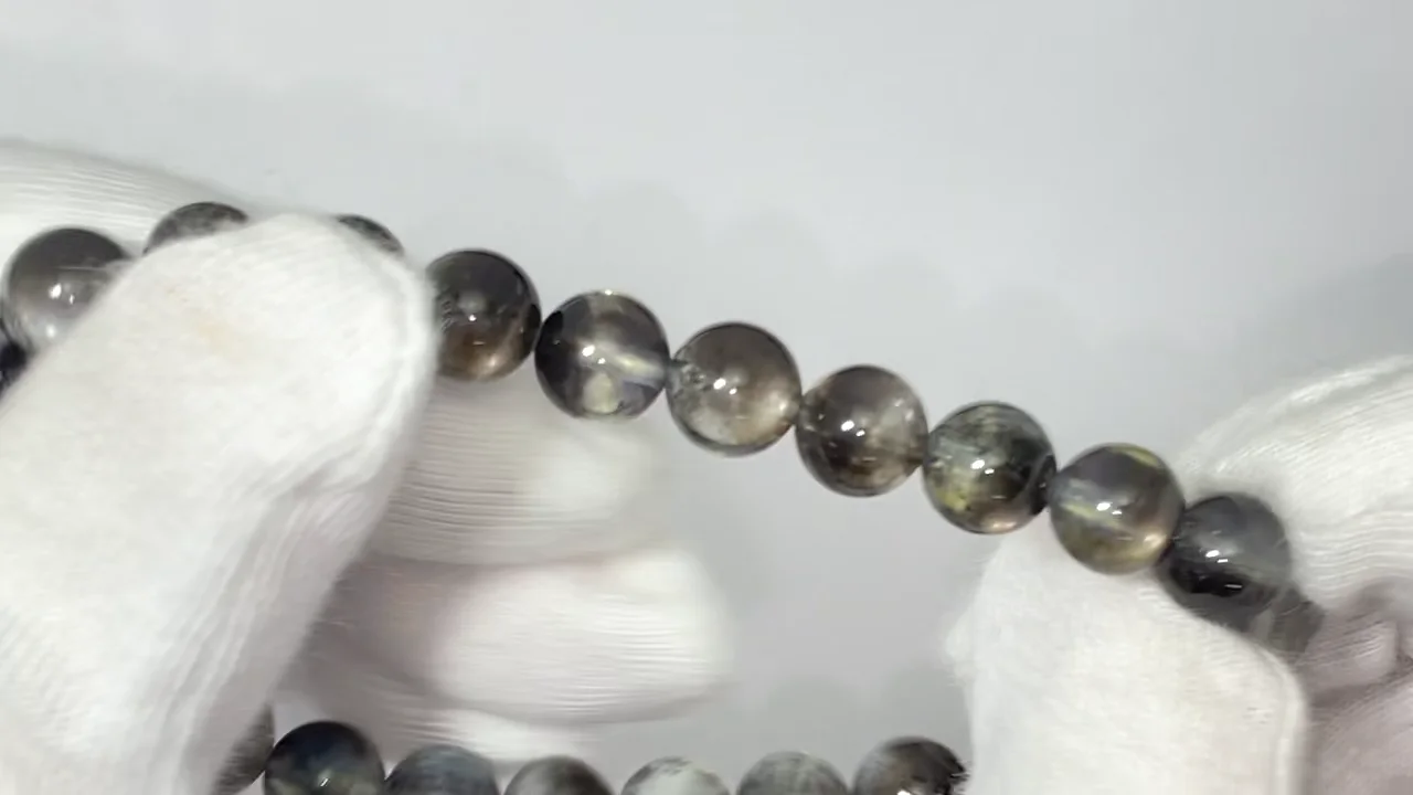 ブラックスターアクアマリン AAA ラウンド7mm 1連(ブレスレット) NO.1
