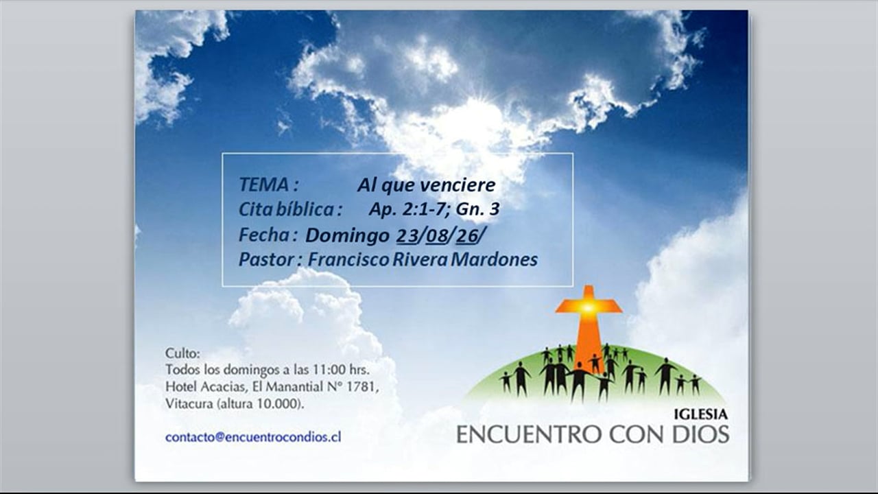 Al que venciere. Pastor Francisco J. Rivera Mardones.