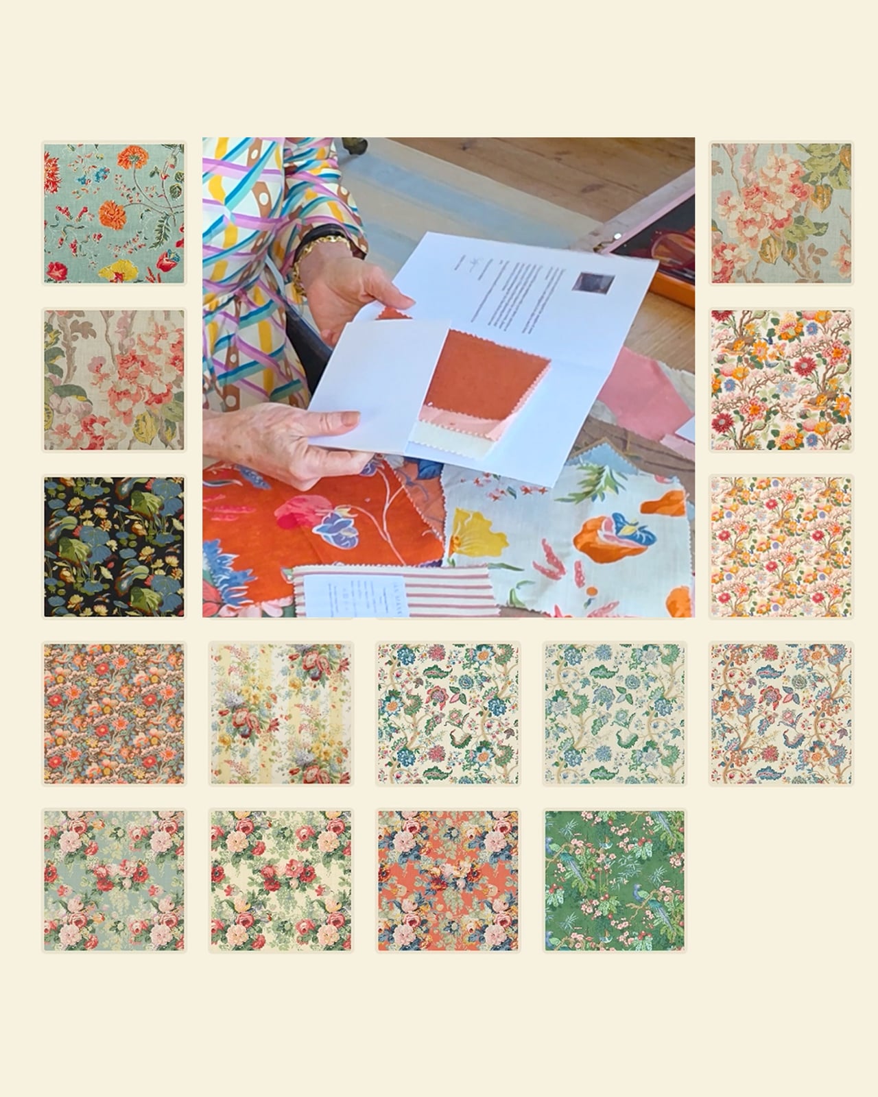 Our fabric collection shown close up