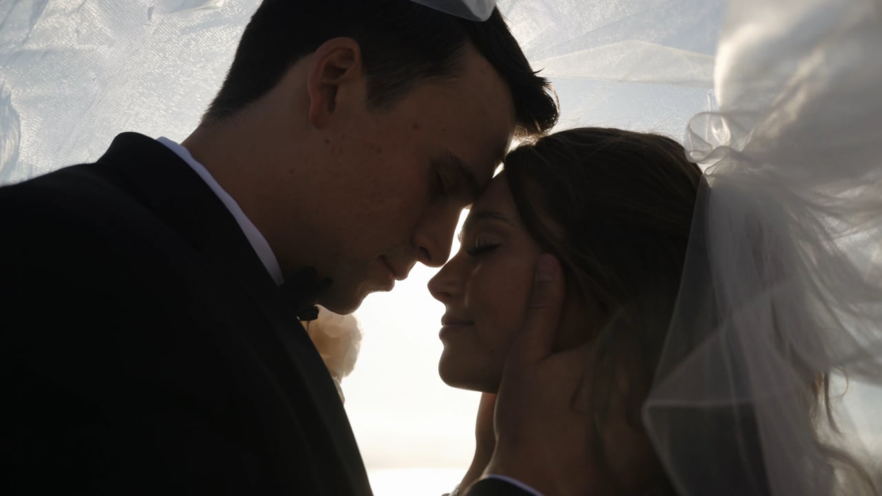 Cinematic still from a San Diego wedding film