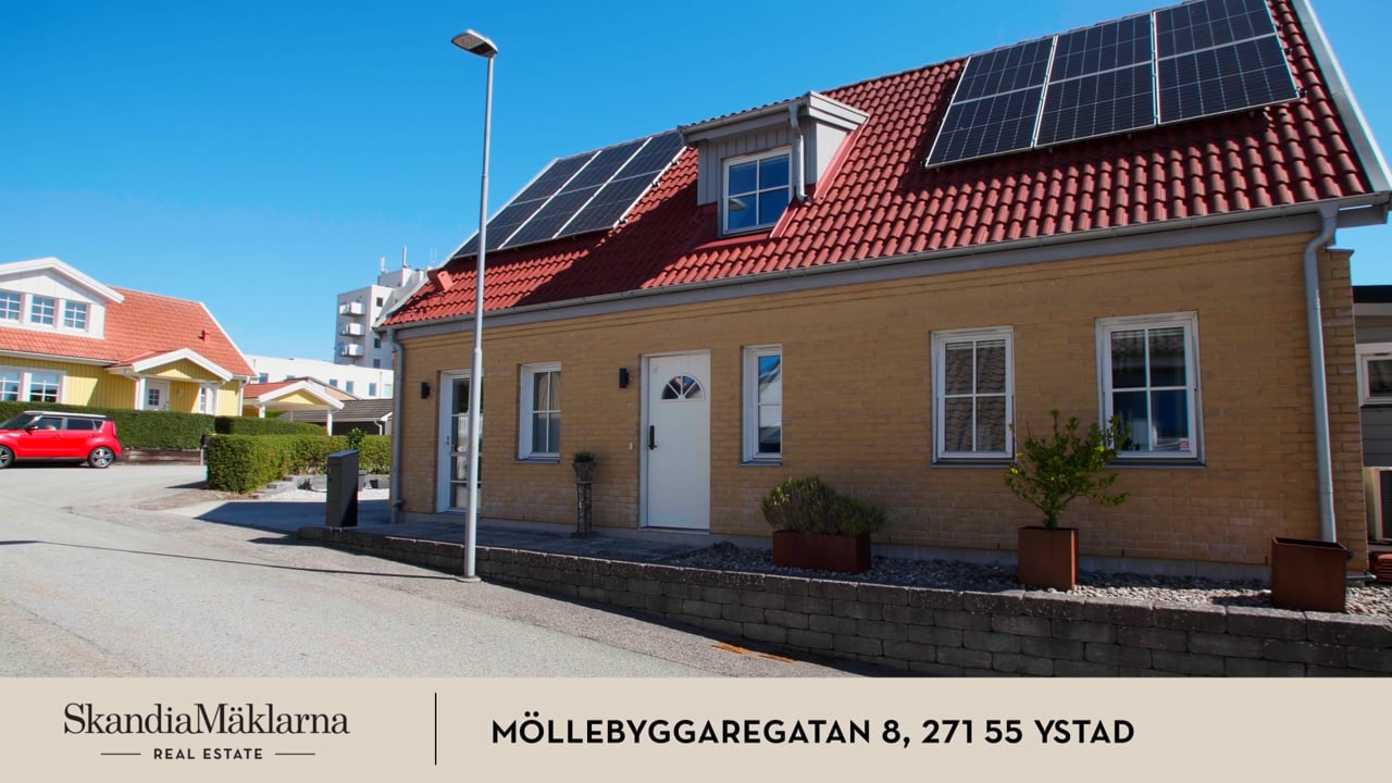 5 rum Villa på Möllebyggaregatan 8 Västra Sjöstaden Ystads kommun - video