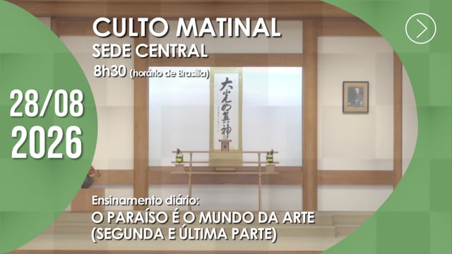 Capa do vídeo do “Culto Matinal | Sede Central - 28/08/2026”.
