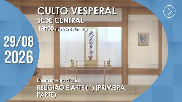 Capa do vídeo do “Culto Vesperal | Sede Central - 29/08/2026”.