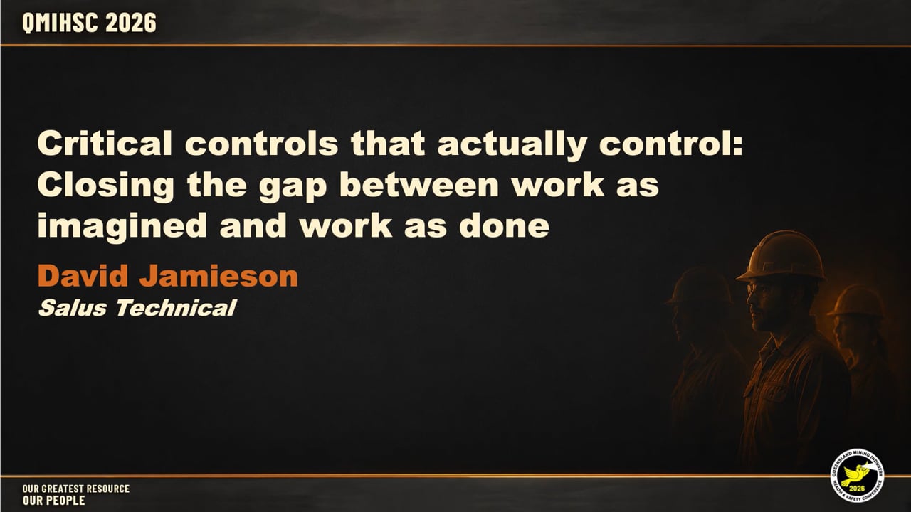 Jamieson - Critical controls that actually control: Closing the gap betweenwork as imagined and work as done