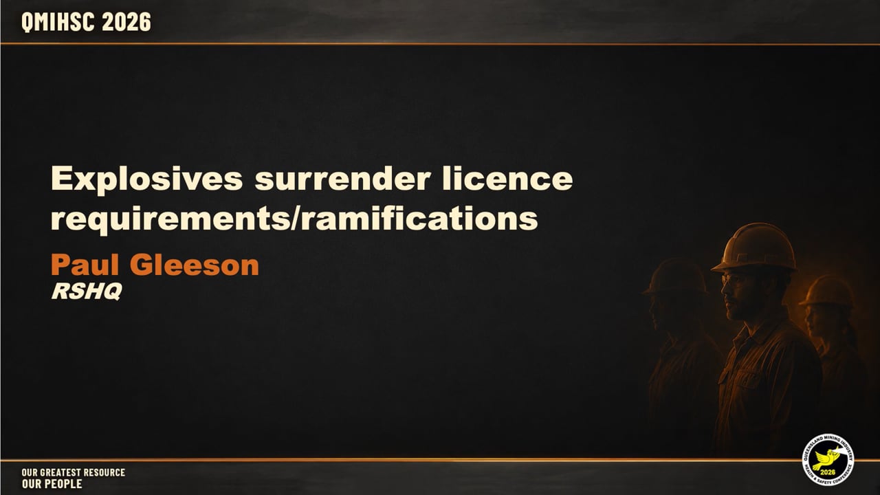 Gleeson - Explosives surrender licence requirements/ramifications