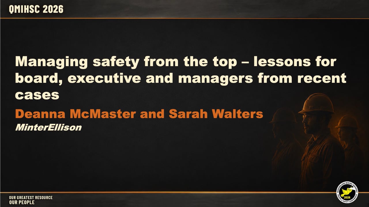 Ritchie & Walters - Managing safety from the top – lessons for board, executive and managers from recent cases