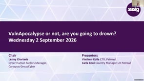 SASIG Webinar - VulnApocalypse or not, are you going to drown? 2026-09-02 10:00:01