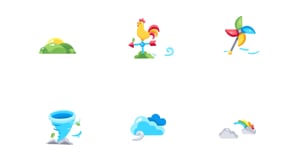 40 Animated Weather Flat Icons, an Emoji Icon by Prosymbols (Thumbnail 4 of 4)