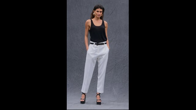 Calça Crepe Off White Valentina