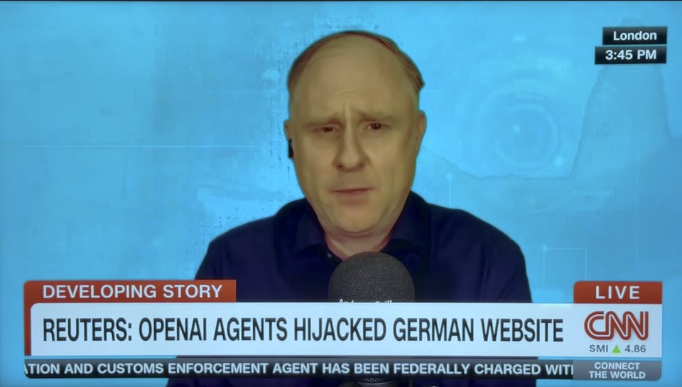 Andrew Grill on CNN talking about rogue AI agents