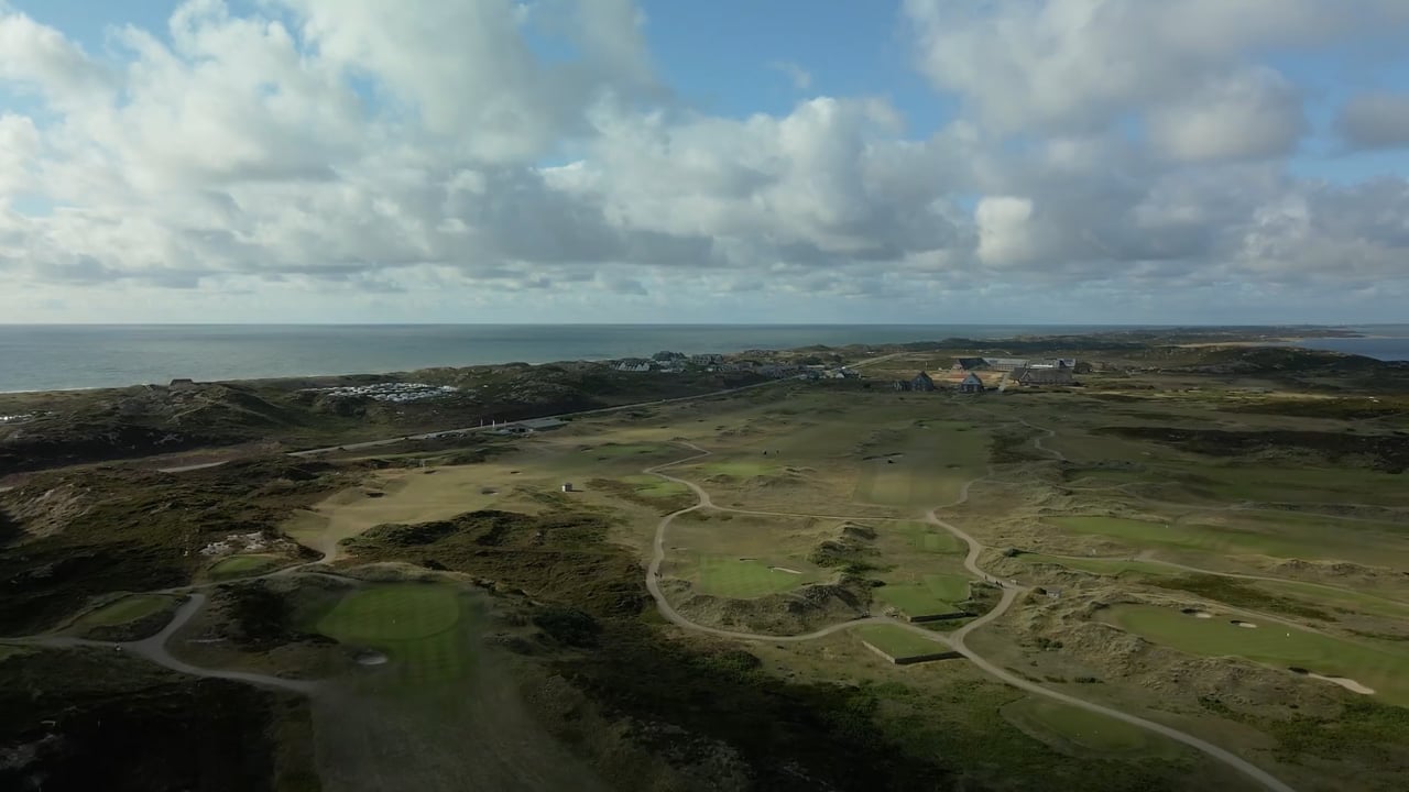 Dünen und Golfplatz von Hörnum auf Sylt Richtung Meer