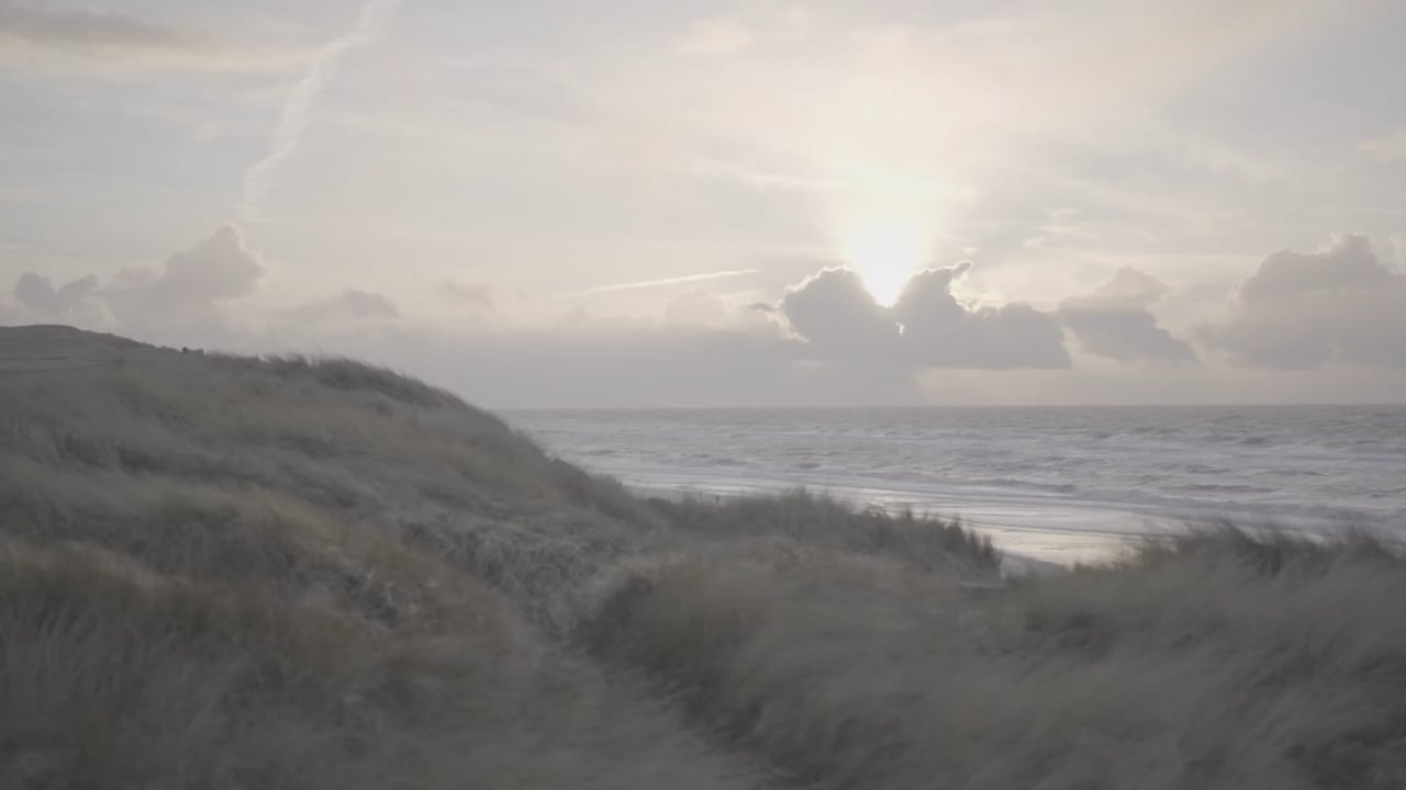 Wintersonne über der Nordsee von der Düne auf Sylt