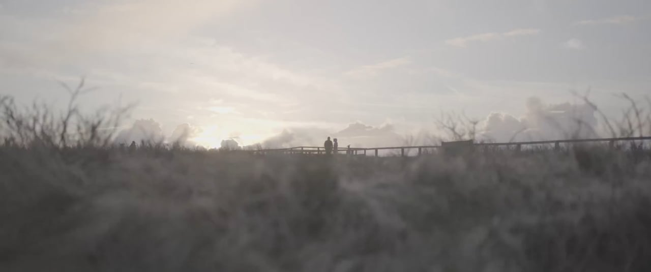 Spaziergänger auf dem Dünenkamm auf Sylt im Gegenlicht