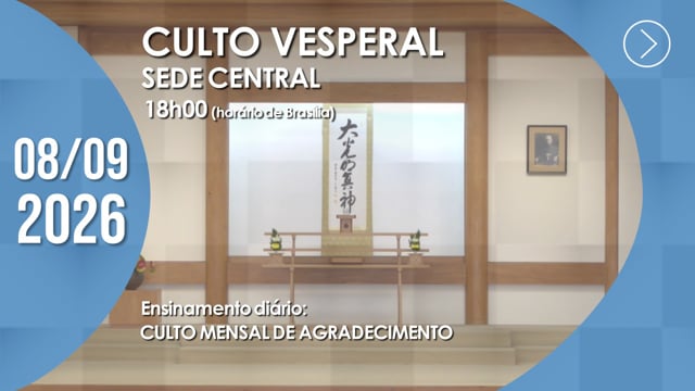 Capa do vídeo do “Culto Vesperal | Sede Central - 08/09/2026”.