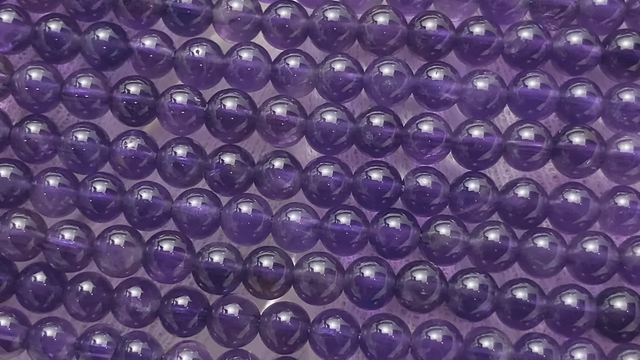 アメジスト（紫水晶） ラウンド4mm 1連｜天然石ビーズの卸問屋・通販
