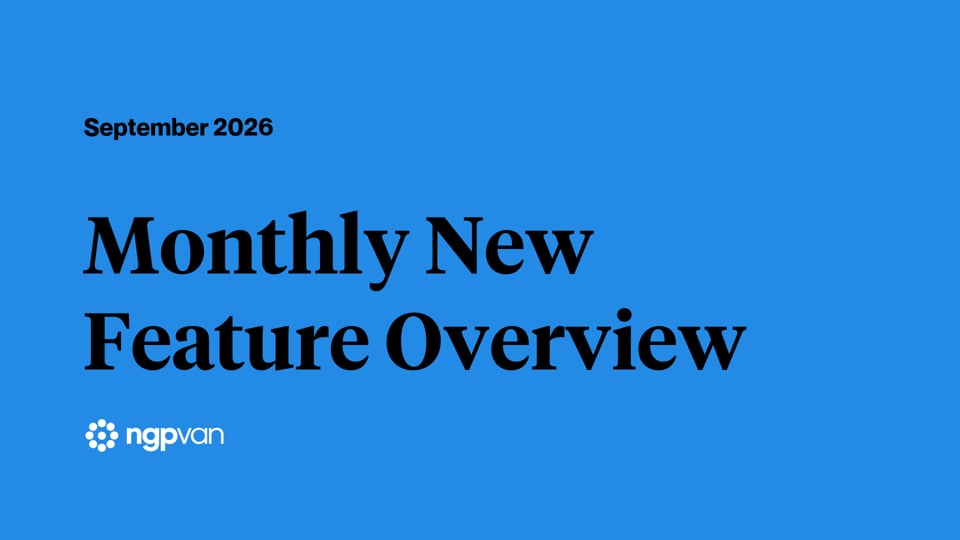 Monthly New Feature Overview