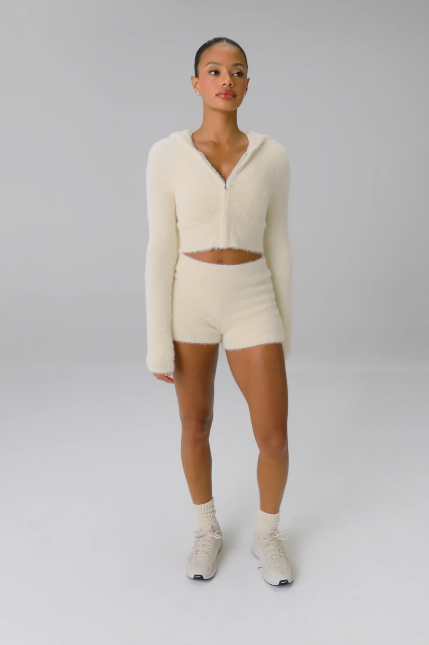 Flutter Knit Zip-Up Cropped Hoodie - Fabletics