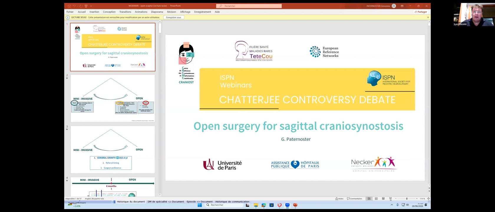 ISPN Chatterjee Controversy Debate 8/26- Open Surgery for Sagittal Craniosynostosis