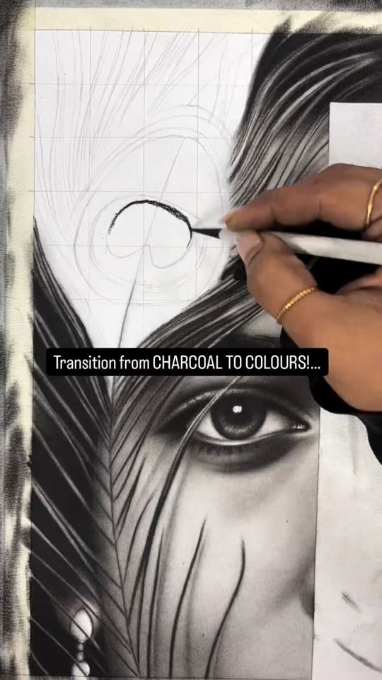 Charcoal artwork by Gunjan Daga