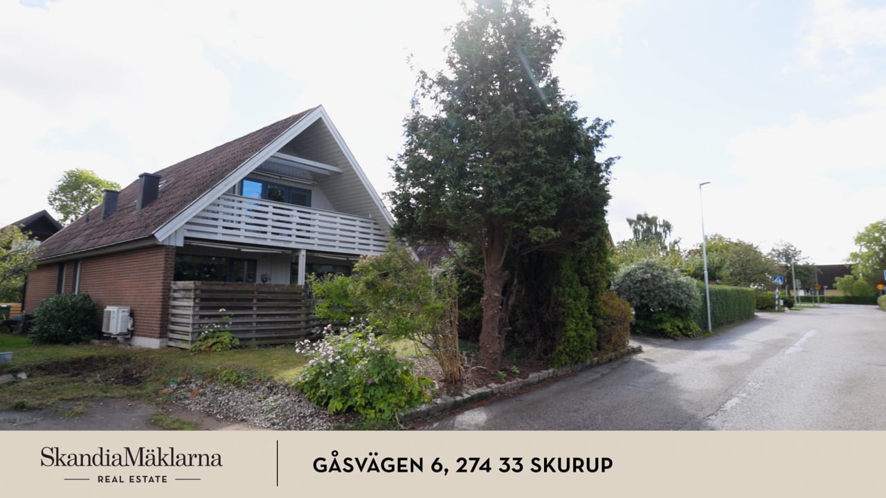 6 rum Villa på Gåsvägen 6 Skurups kommun - video