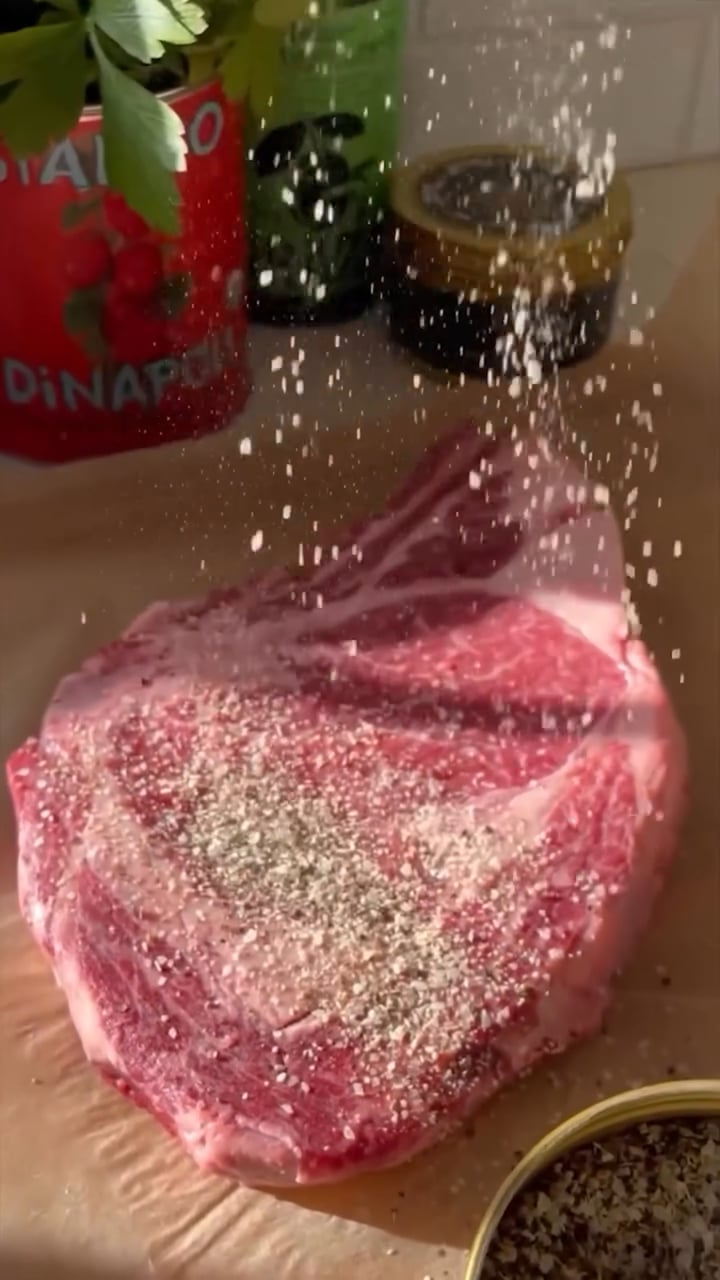 Golden Steer steak food glam vertical social ad, edited by Matt Chavez