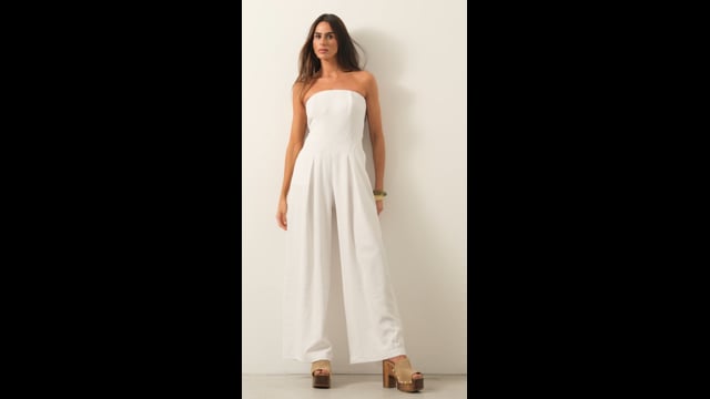 Macacão Estruturado de Decote Reto | Wave - Branco